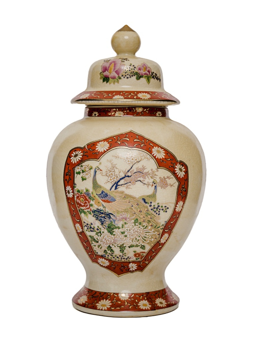 Vintage Japanese Satsuma Style Ginger Jar